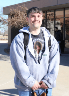 Jones smiling on Oakland University's campus